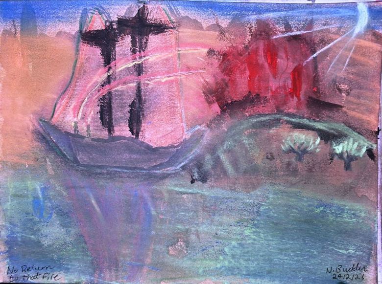 Abstract painting: No Return to That Fire